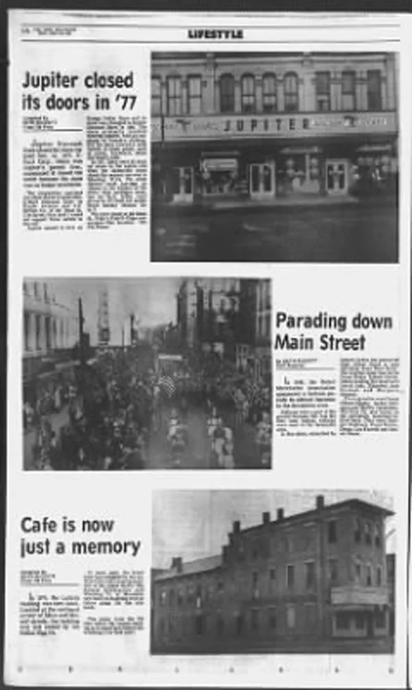 “Jupiter closed its doors in ’77” — newspaper clipping