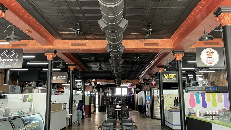 Inside The Downtown Exchange food hall, where Taste of Greece is located